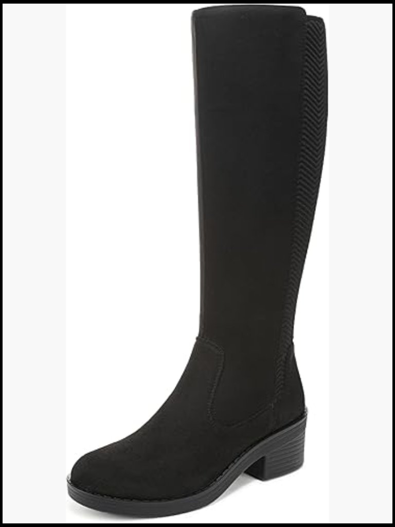 Women's Knee High Boot With Cushioned Insole And Block Heel - Size 6
